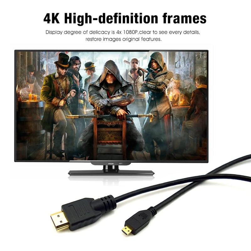 CBUS 25ft HDMI to Micro HDMI Cable for Sony FDR-AX53 Handycam, HXR-NX80, FDR-AX700, HDR-CX405, FDR-AX100, Panasonic Camcorder HC-V800, HC-WXF1, HC-VXF990, HC-VX981K, HC-V770K, HC-V100 Zoom Q2n, Q4n Q8 - Image 3